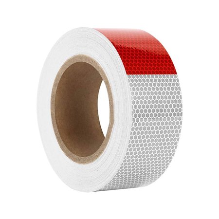 ABRAMS 2" in x 50' ft Trailer Truck Conspicuity DOT Class 2 Reflective Safety Tape - Red/White DOTC2 2 x 50-6R/6W